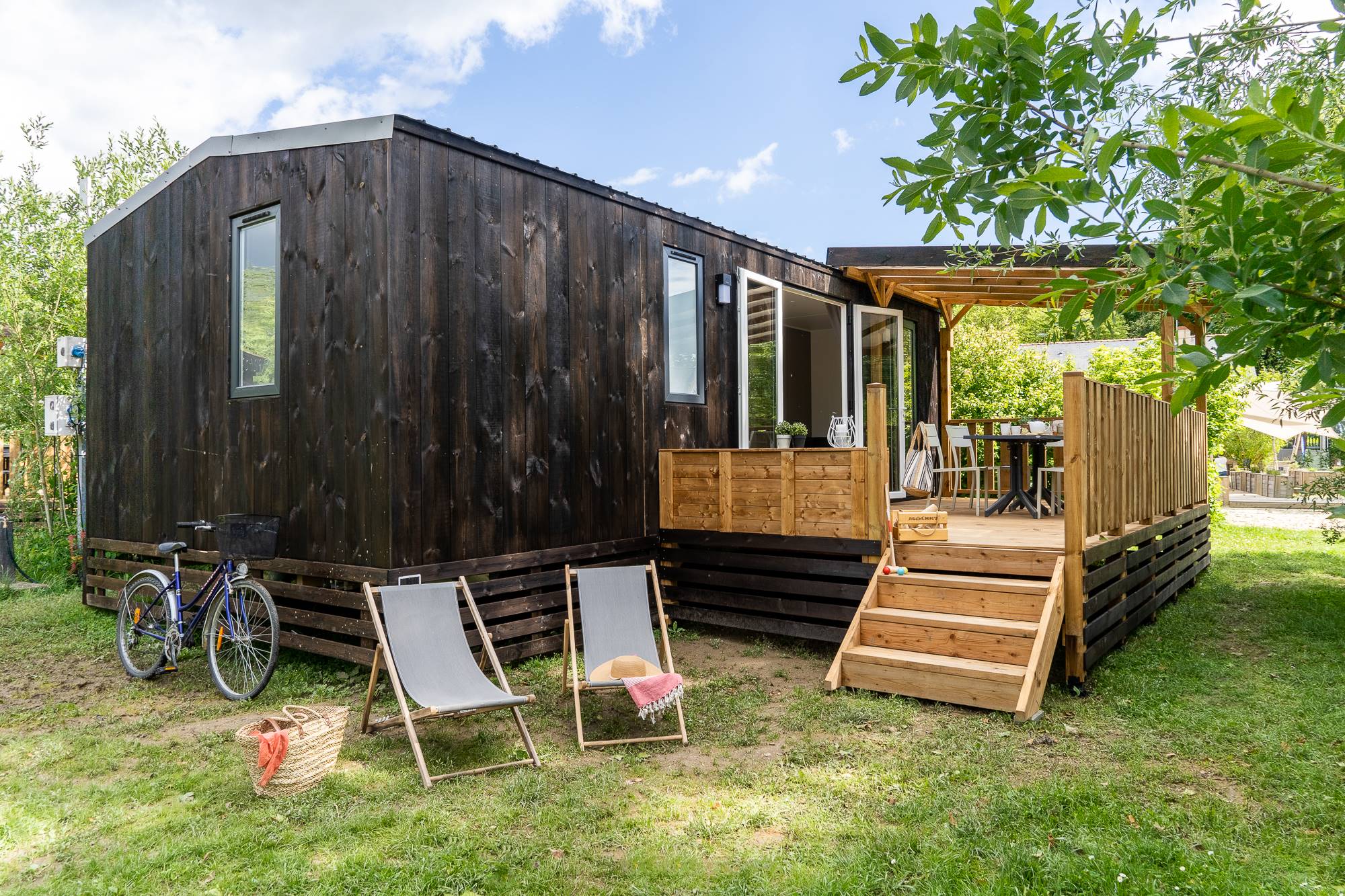 Accommodation - Wooden Cabin Premium 3 Bedrooms - Slow Village Loire Vallée