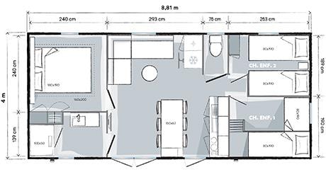 Mobil-Home Sunset 33M² - Gamme Tendance