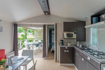 Mietunterkunft - Mobilheim O'hara Panoramique Classique Eco-Concu /28 M²- 2 Zimmer - Halbüberdachte Terrasse - Camping Resort la Forêt
