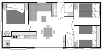 Mietunterkunft - Mobilheim 3 Zimmer - New 2018 - Camping Marvilla Parks - Mayotte Vacances
