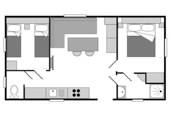 Mietunterkunft - Mobilheim 2 Zimmer - Camping Marvilla Parks - Verdon Parc