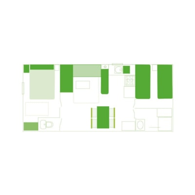 Mobile home - 2 bedrooms - 1 bathroom - Classic
