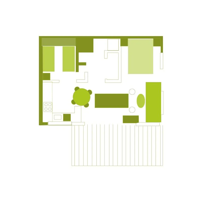 Chalet - 2 Chambres - 1 Salle De Bain - Classique