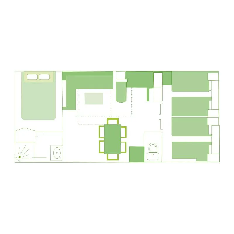Mobil-Home - 3 Chambres - 1 Salle De Bain - Classique