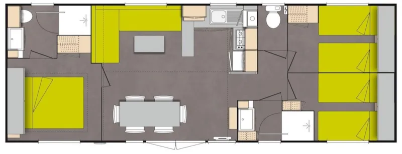 Mobil-Home - 3 Chambres - 2 Salles De Bain - Premium -