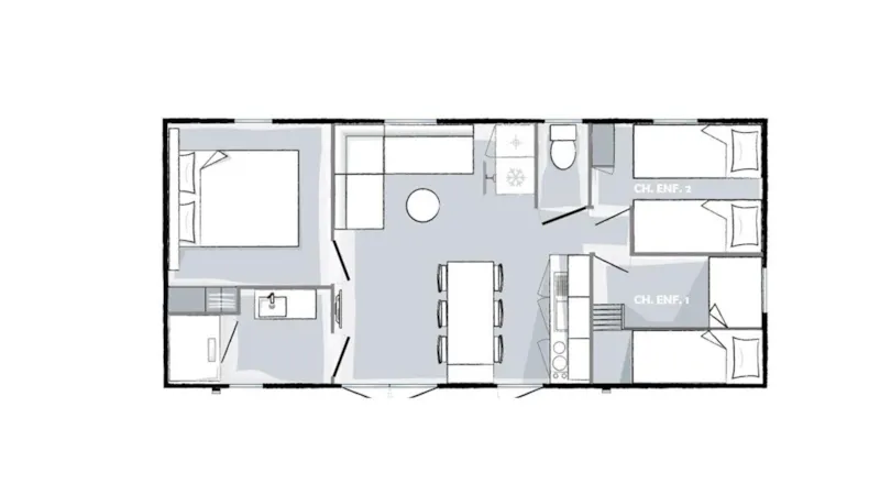 Mobil-Home - 3 Chambres - 1 Salle De Bain - Avantage -