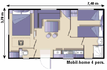 Accommodation - Mobile Home Fidji 27M² - Camping Le Jardin des Cévennes