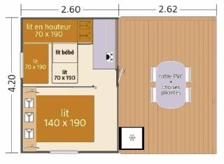 TITHOME mobile tent - 21m² - 2 bedrooms without bathroom facilities - Sunday