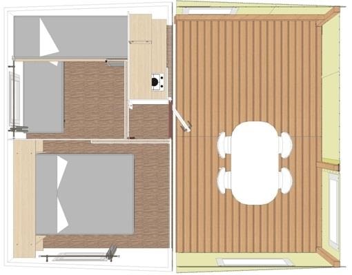 Cottage Toilé 21M² - Sans Sanitaire
