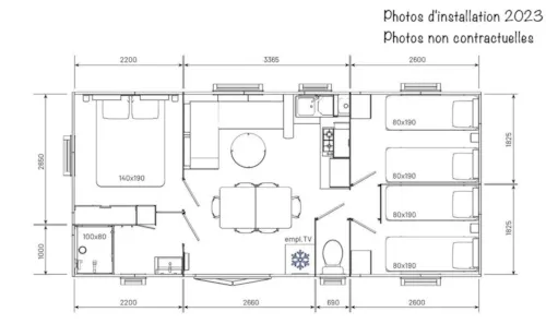Accommodation - Ciela Confort Mobile Home - 3 Bedrooms - Lake View - image n°8 - Camping Le Lac Bleu
