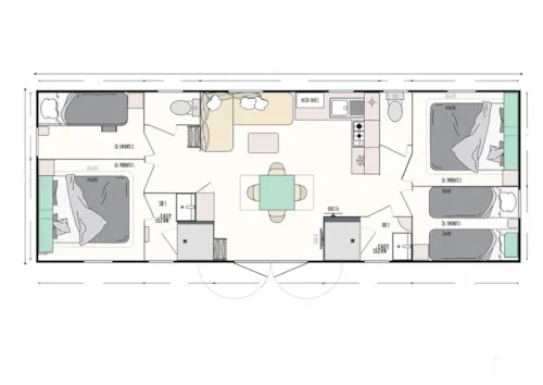 Accommodation - New - Mobil Home Ciela Privilège - 4 Bedrooms - 2 Bathrooms - Dishwasher, Barbecue - image n°10 - Camping Le Lac Bleu