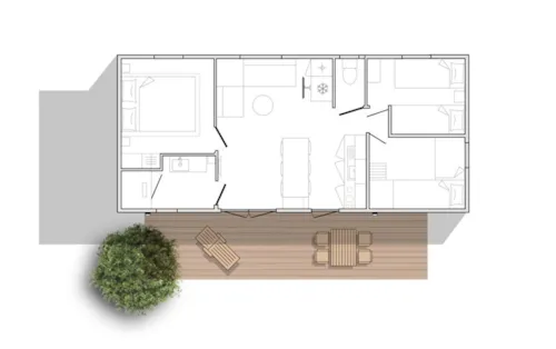 Accommodation - Mobil Home Ciela Privilège - 3 Bedrooms - Dishwasher, Barbecue - image n°10 - Camping Le Lac Bleu