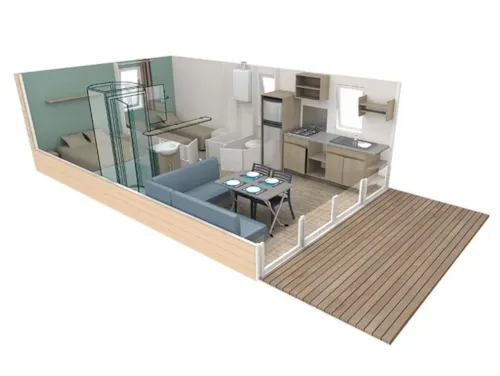 Accommodation - Ciela Confort Bay Mobile Home - 2 Bedrooms - Lake View - image n°10 - Camping Le Lac Bleu