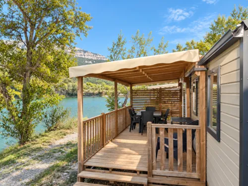 Huuraccommodatie(s) - Stacaravan Ciela Confort - 3 Slaapkamers - Uitzicht Op Het Meer - image n°2 - Camping Le Lac Bleu