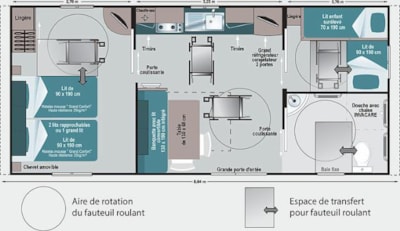 Mobile-home Hélios 31 m² – adapted to the people with reduced mobility - Friday