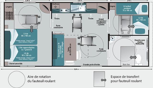 V-Mobil Home Hélios Pmr 31 M² – Adapté Pour Personnes À Mobilité Réduite