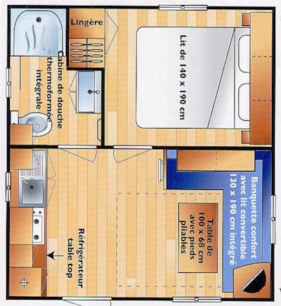 Mobile-home Super Astria 16 m² - 1 bedroom - Saturday