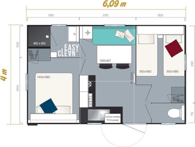 Mobile-home Super Vénus 22 m² - Friday