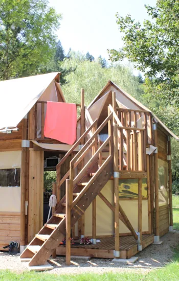 Huuraccommodatie(s) - Caba'tente Lodge 25 M² - 2 Slaapkamers Met Sanitair - Zaterdag - Camping Le Moulin de Serre