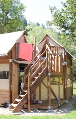 Accommodation - S-Caba'tente Lodge 2Ch -4/5 Pers .25M2 Avec Sanitaire - Camping Le Moulin de Serre