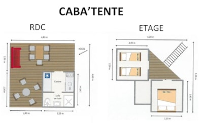 Caba'tente Lodge 25 m² - 2 bedrooms - with toilet block - Sunday
