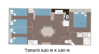 Mobile-home Tamaris 32 m² - 3 bedrooms - Saturday