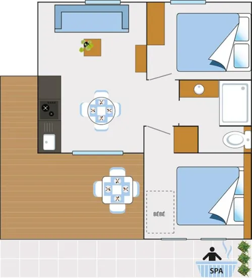 Accommodation - Air-Conditioned Spa Premium Cottage - image n°5 - Domaine des Chênes