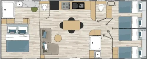 Location - Mobil Home Taos 3 Chambres Climatisé - image n°7 - Domaine des Chênes