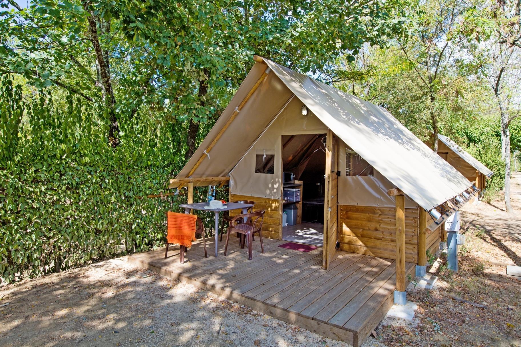 Mietunterkunft - Kanadisches Zelt Mit Terrasse - Camping Les Coudoulets