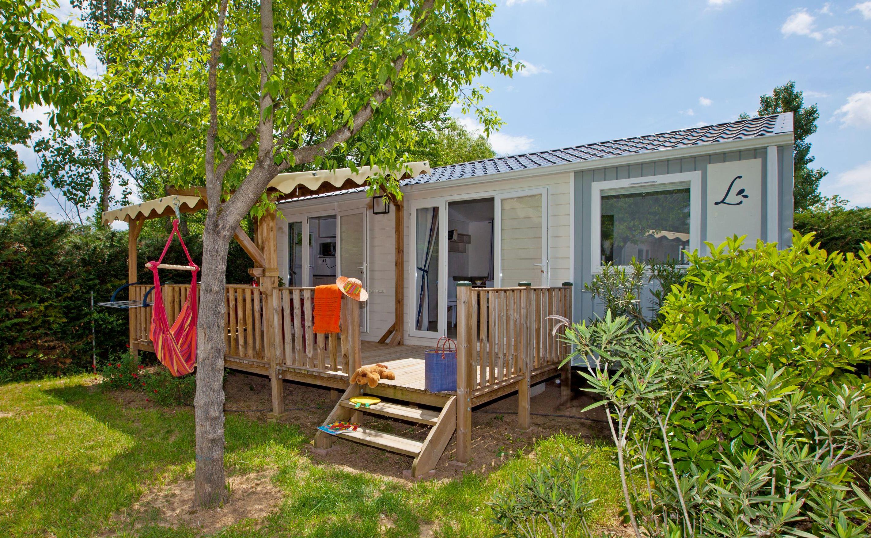 Accommodation - Mobile Home Premium -  Covered Terrace - Air Conditioning - Camping Les Coudoulets
