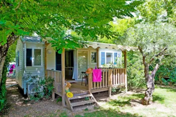 Mietunterkunft - Mobilheim  Confort - Überdachte Terrasse - Klimaanlage - Camping Les Coudoulets