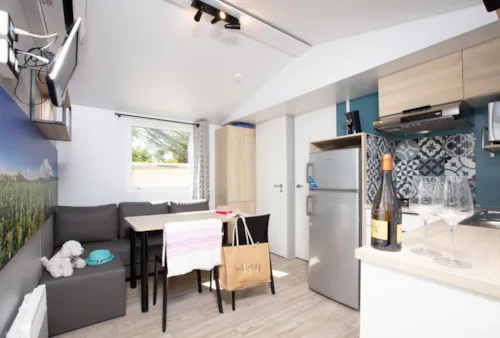 Huuraccommodatie(s) - Stacaravan 'Chardonnay' - 38M² - Overdekt Terras - Airconditioning - image n°5 - Camping Les Coudoulets