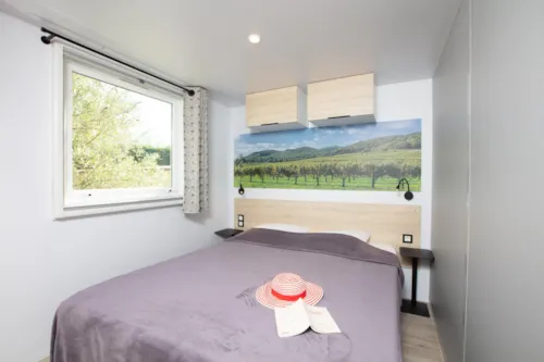 Huuraccommodatie(s) - Stacaravan 'Chardonnay' - 38M² - Overdekt Terras - Airconditioning - image n°3 - Camping Les Coudoulets