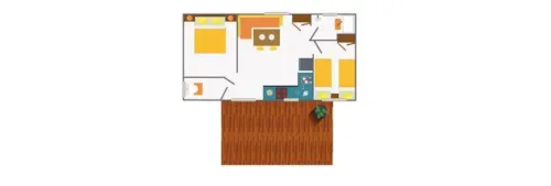 Huuraccommodatie(s) - Stacaravan 'Chardonnay' - 38M² - Overdekt Terras - Airconditioning - image n°7 - Camping Les Coudoulets