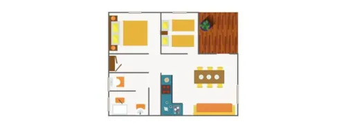 Huuraccommodatie(s) - Vakantiehuis - 45M² - 2 Slaapkamers - Airconditioning - image n°7 - Camping Les Coudoulets