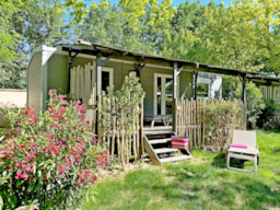 Huuraccommodatie(s) - Stacaravan 'Laurier' - 52M² - Groote Overdekt Terras - Airconditioning - Camping Les Coudoulets