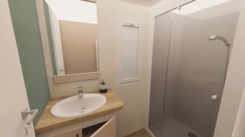 Location - Mobile Home Romarin -  Terrasse Couverte - Climatisation - image n°3 - Camping Les Coudoulets