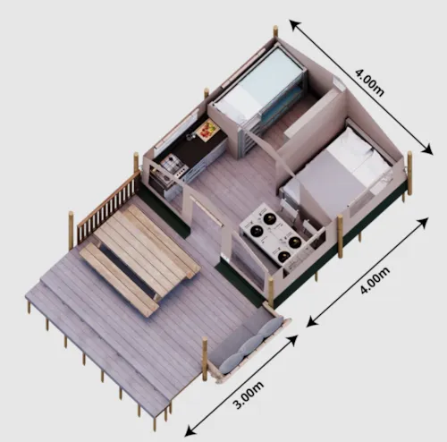Accommodation - Lodge Tent With Terrace - image n°6 - Camping Les Coudoulets