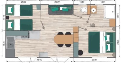 Mobile Home Iris -  covered terrace - Air conditioning