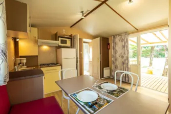 Mietunterkunft - Mobilhome 2 Zimmer Klimanlage - Camping Domaine Arleblanc
