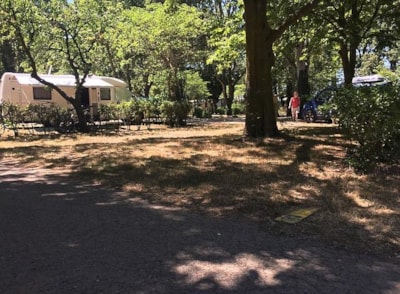 Pitch for hikers on foot or by bike.