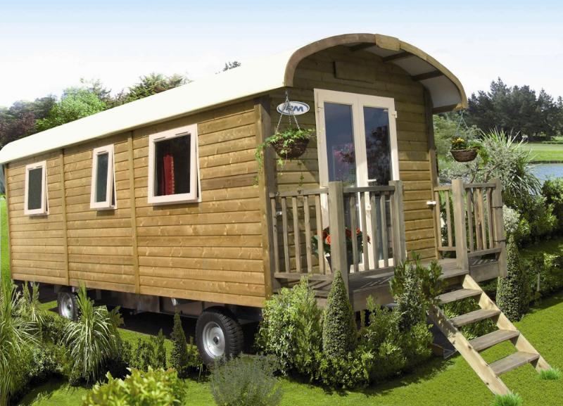 Mietunterkunft - Planwagen 20M² (2 Zimmer) + Tv + Terrasse - Flower Camping Vitamin