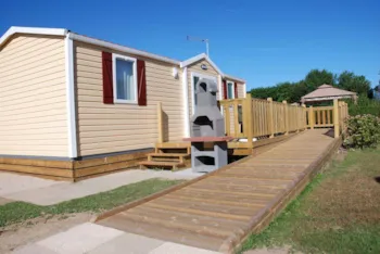 Mietunterkunft - Mobilheim Confort 32M² (2 Zimmer) + Terrasse + Grill - Behindertengerecht - Flower Camping Vitamin