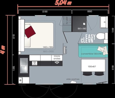 Mobil-home Standard 18m² (1 bedroom) + TV + Terrace + BBQ — 6