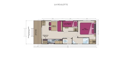Roulotte 20m² (2 bedrooms) + TV + Terrace + BBQ — 4
