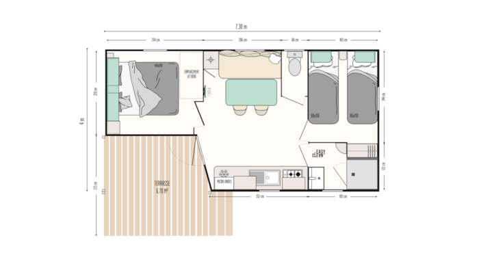 Mobil-Home Côté Confort 25M² (2 Chambres) + Tv + Terrasse Intégrée - Arrivée Samedi