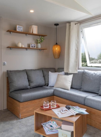 NEW // Premium mobile home 32m² (3 bedrooms) + Covered terrace + TV + Air conditioning + BBQ — 4