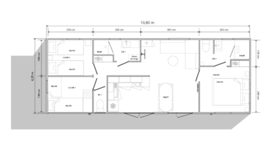 NEW // Premium mobile home 40m² (3 bedrooms) + Covered terrace + TV + Clim+ 2SDB + BBQ — 5