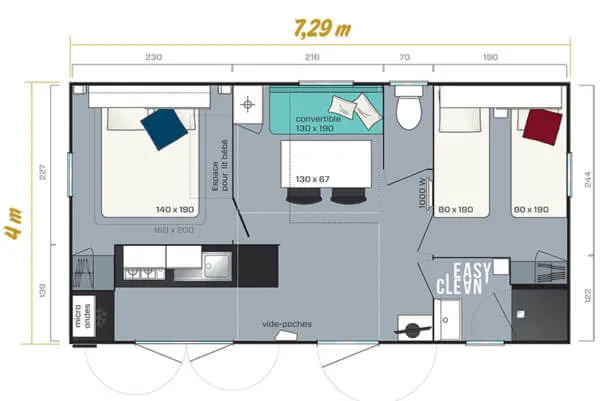 Mobil-Home Confort 26M² (2 Chambres) + Tv + Terrasse + Bbq