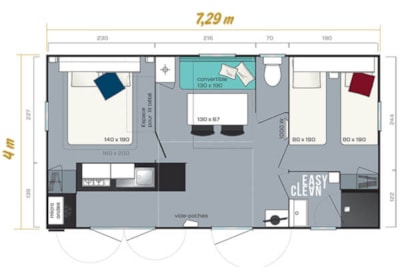 Mobilhome Confort 26m² (2 Bedrooms) + TV +  Terrace + Barbecue — 7